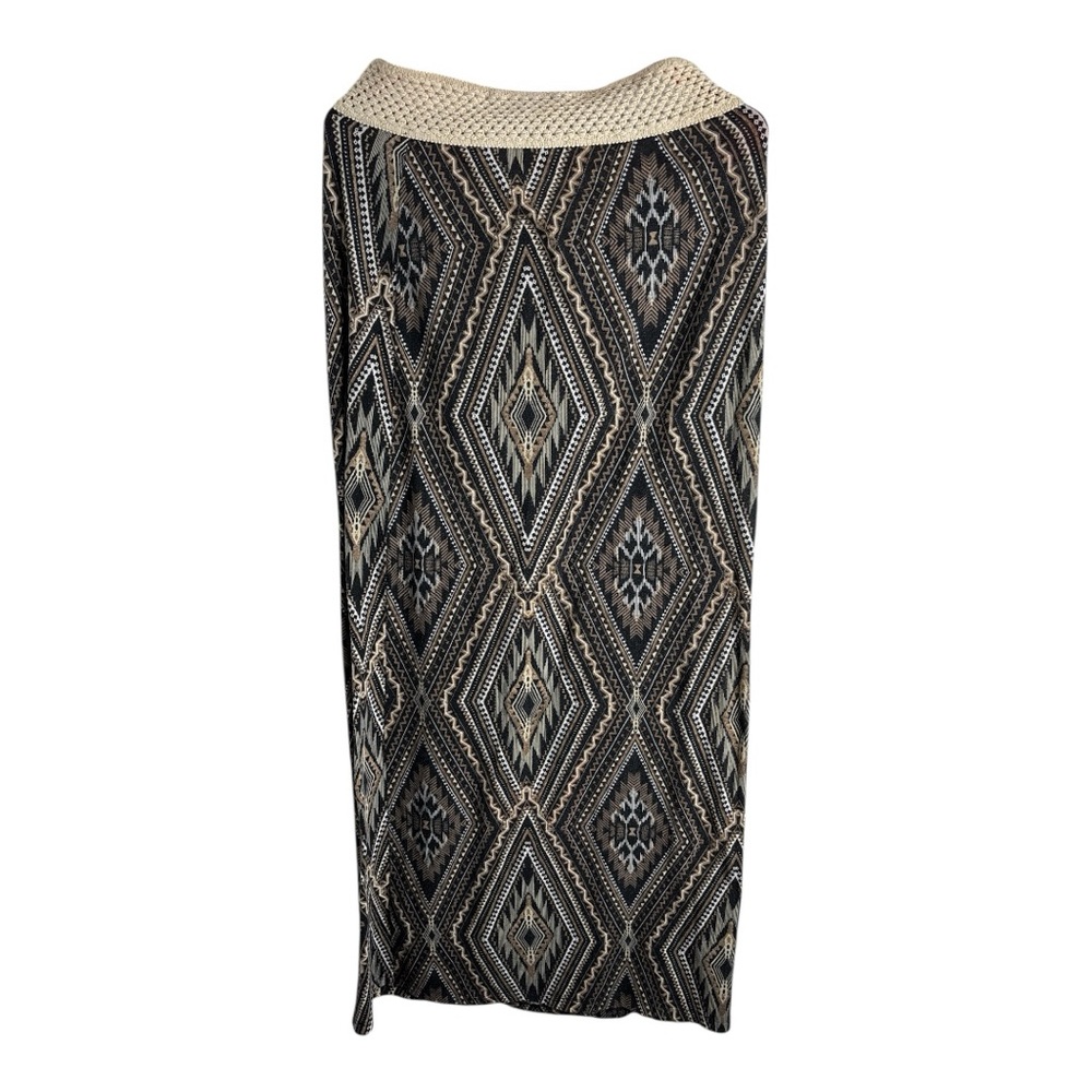 Bobbie Brooks Women’s Long Maxi Black, Cream, and Silver Pencil Skirt Size L